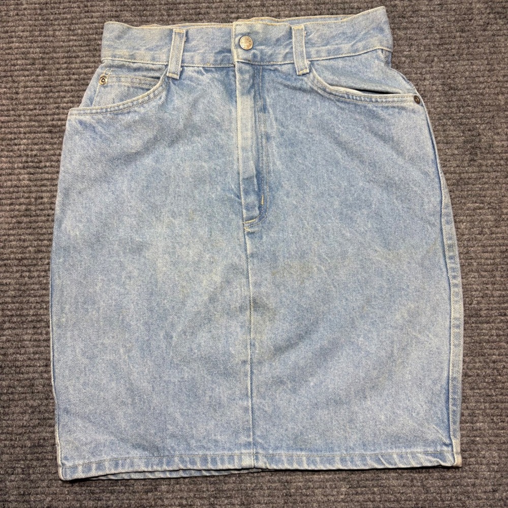 Vintage Stuffed Shirt Jeanswear Denim Mini Skirt‎ Light Wash High Waist Size 5/6